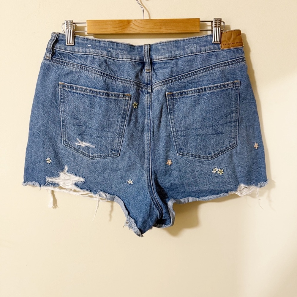 American Eagle Womens Floral Mom Shorts Size 14 Summer Distressed - Picture 4 of 6